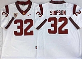 USC Trojans 32 O.J.Simpson White College Football Jersey